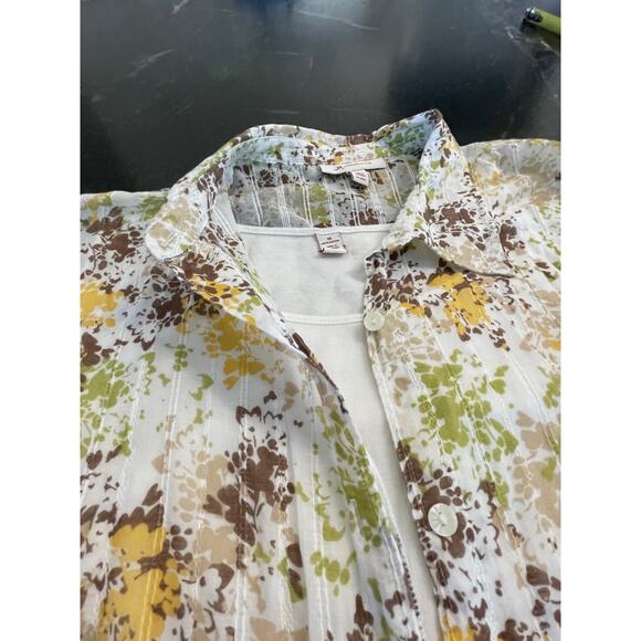 JM Collection 100% Cotton 2 piece button up and tee BOHO size 18 - Picture 8 of 15